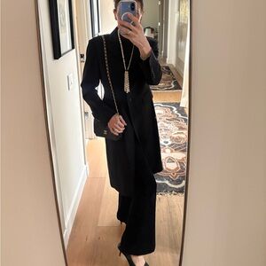 Pauw Amsterdam Luxury Wool Tailored Mid-Length Coat Black Sz 2 (US M)